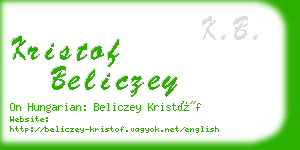 kristof beliczey business card